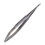 Anis Needle-Holder Curved Extra Delicate Jaws Without Lock, With Knurled Handle, 14mm Mid Screw To Tip Length, And An Overall Length Of 5" (127mm) 